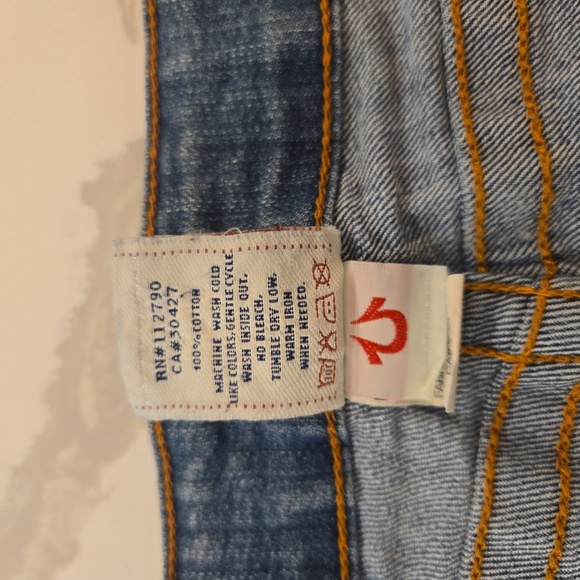 True Religion Womens Joey Super T Embroidered Bootcut Blue Jeans Size 26 - Picture 10 of 10